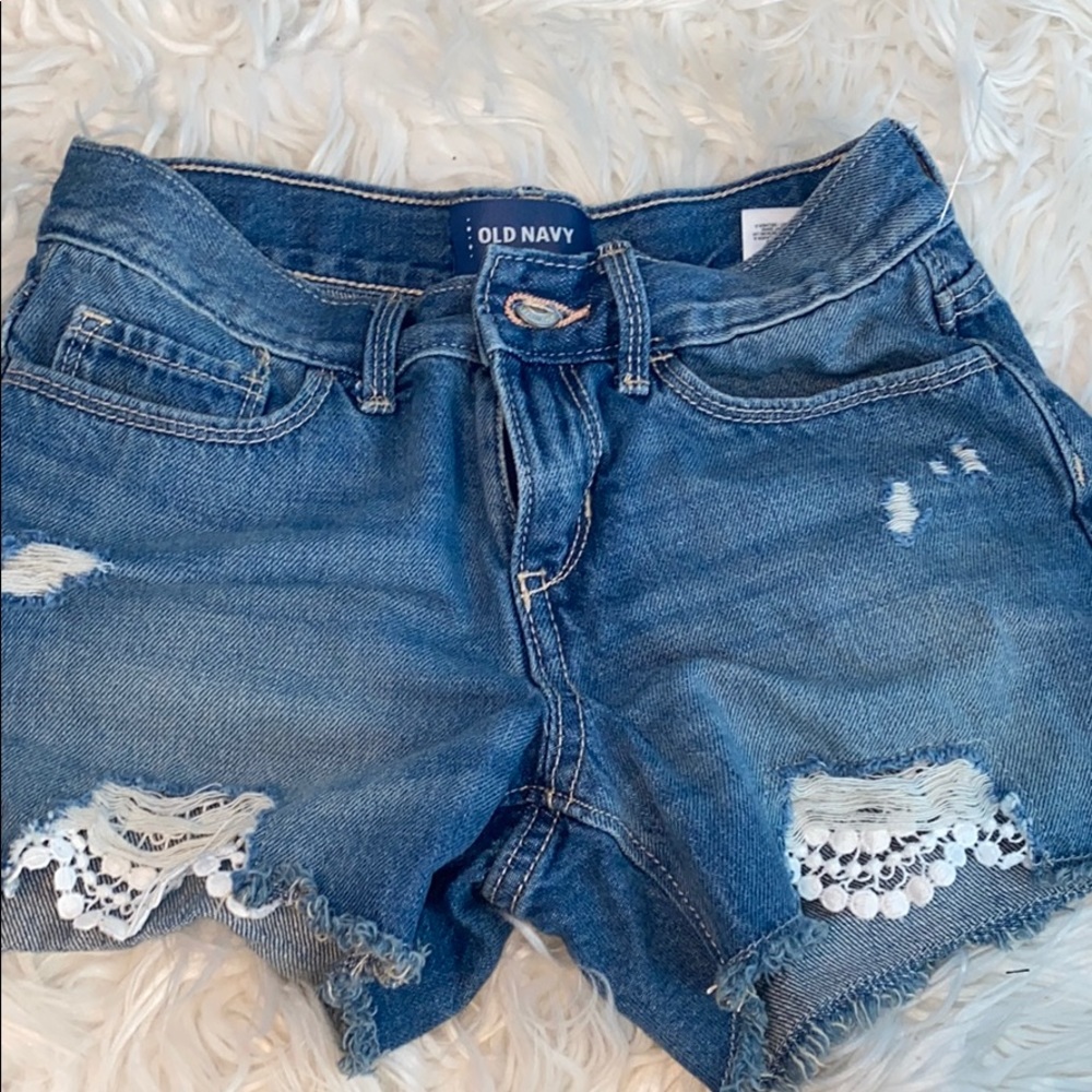 OLD NAVY Lace ripped denim shorts